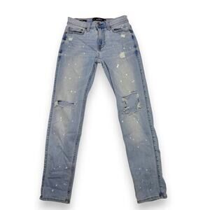 Hollister Distressed Paint Splattered Light Wash Skinny Jeans W28 L30